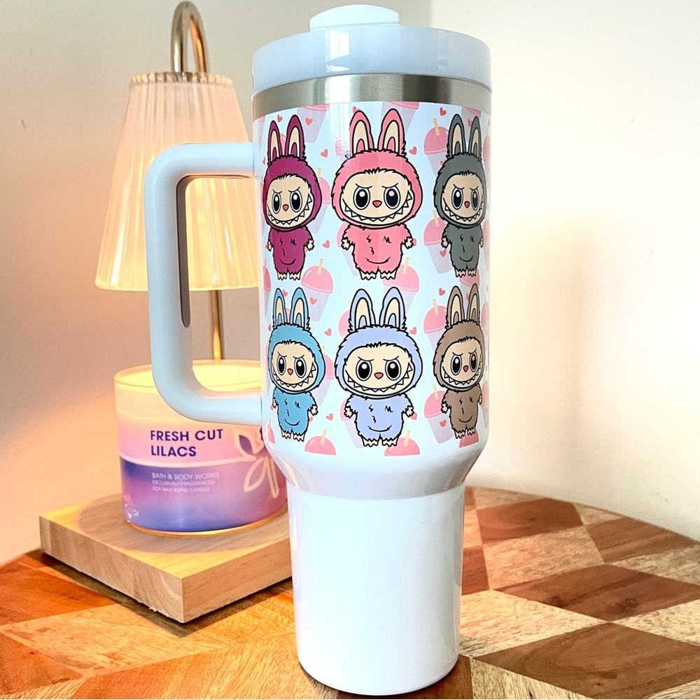 NEW Labubu 304 stainless steel vacuum Tumbler Cute Hydration Companion 40oz cup - Picture 3 of 4